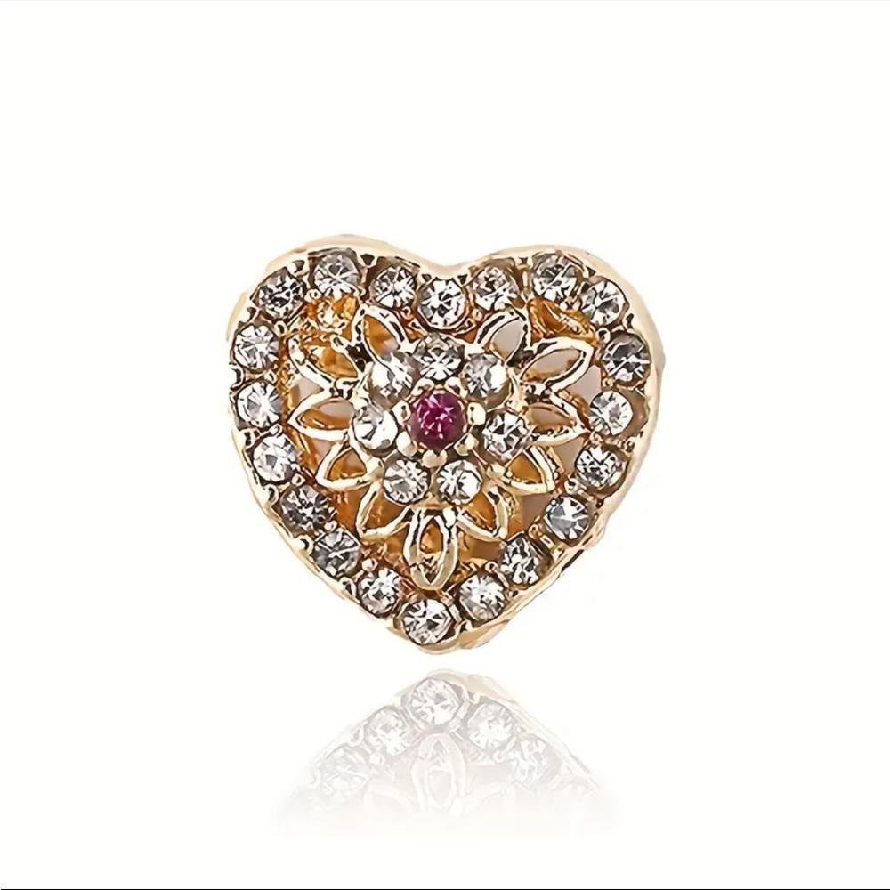 Golden Heart -Bracelet Charm For Pandora Bracelets & Most Others